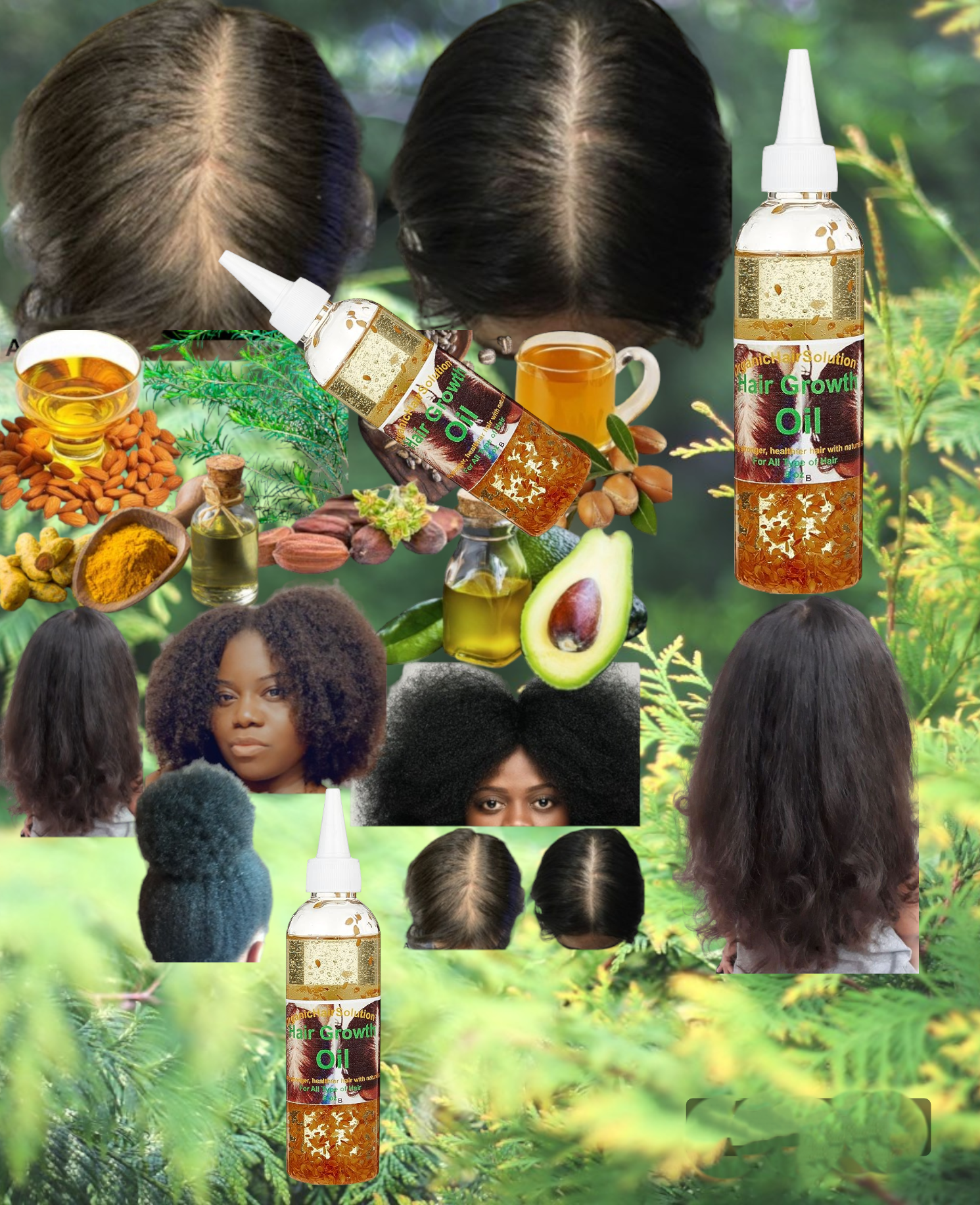 Organic HAIR GROWTH OIL-SHAMPOO-CONDITIONER For All Hair Types, All Hair types ( Pack 3 )
